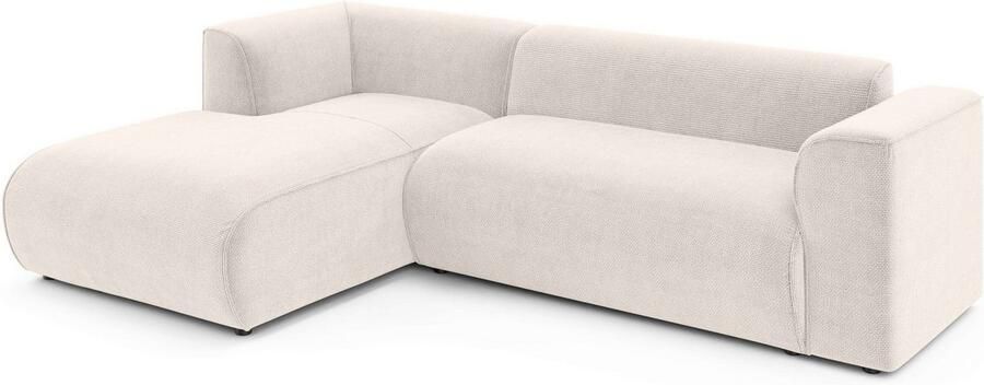 INOSIGN Hoekbank MERID L-vorm (257 cm) tijdloos & stijlvol ontwerp Uitgebreid gepolsterd in cord chenille en structuur - Foto 4