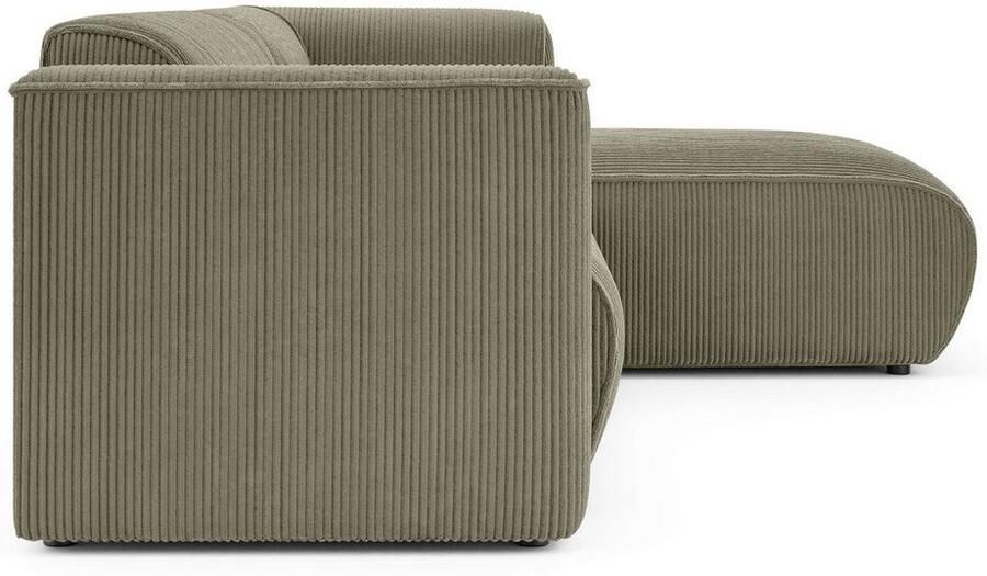 INOSIGN Hoekbank MERID L-vorm (257 cm) tijdloos & stijlvol ontwerp Uitgebreid gepolsterd in cord chenille en structuur