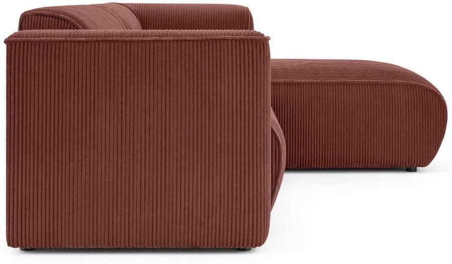 INOSIGN Hoekbank MERID L-vorm (257 cm) tijdloos & stijlvol ontwerp Uitgebreid gepolsterd in cord chenille en structuur