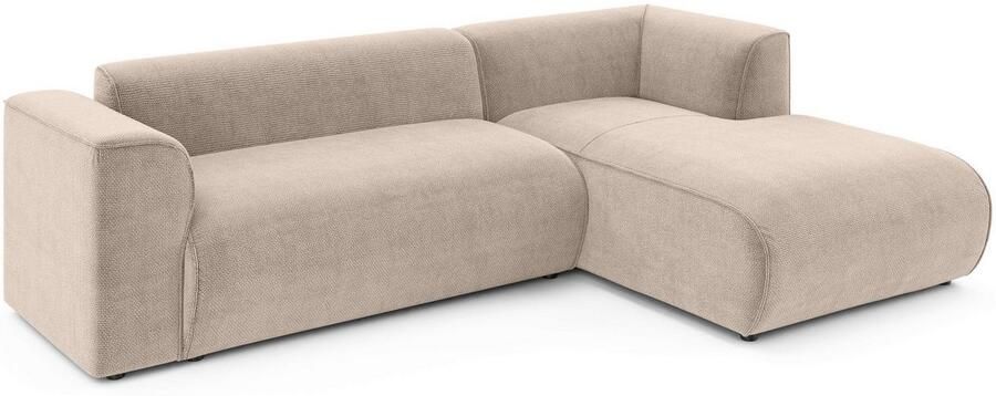 INOSIGN Hoekbank MERID L-vorm (257 cm) tijdloos & stijlvol ontwerp Uitgebreid gepolsterd in cord chenille en structuur - Foto 4