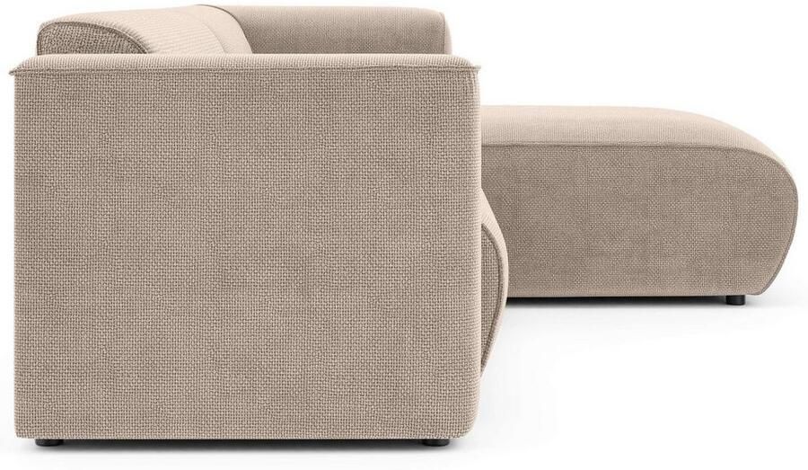 INOSIGN Hoekbank MERID L-vorm (257 cm) tijdloos & stijlvol ontwerp Uitgebreid gepolsterd in cord chenille en structuur