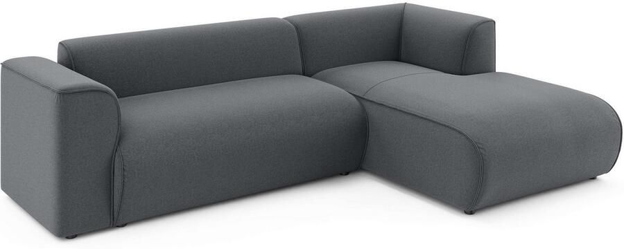 INOSIGN Hoekbank MERID L-vorm (257 cm) tijdloos & stijlvol ontwerp Uitgebreid gepolsterd in cord chenille en structuur - Foto 4