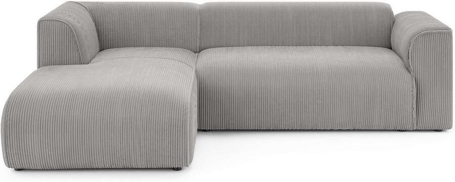 INOSIGN Hoekbank MERID L-vorm (257 cm) tijdloos & stijlvol ontwerp Uitgebreid gepolsterd in cord chenille en structuur - Foto 3