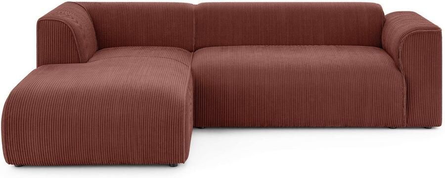 INOSIGN Hoekbank MERID L-vorm (257 cm) tijdloos & stijlvol ontwerp Uitgebreid gepolsterd in cord chenille en structuur - Foto 3