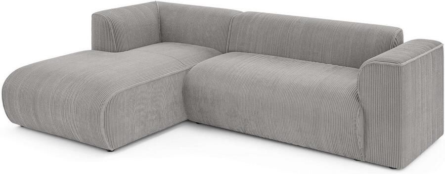 INOSIGN Hoekbank MERID L-vorm (257 cm) tijdloos & stijlvol ontwerp Uitgebreid gepolsterd in cord chenille en structuur - Foto 4