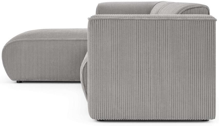 INOSIGN Hoekbank MERID L-vorm (257 cm) tijdloos & stijlvol ontwerp Uitgebreid gepolsterd in cord chenille en structuur