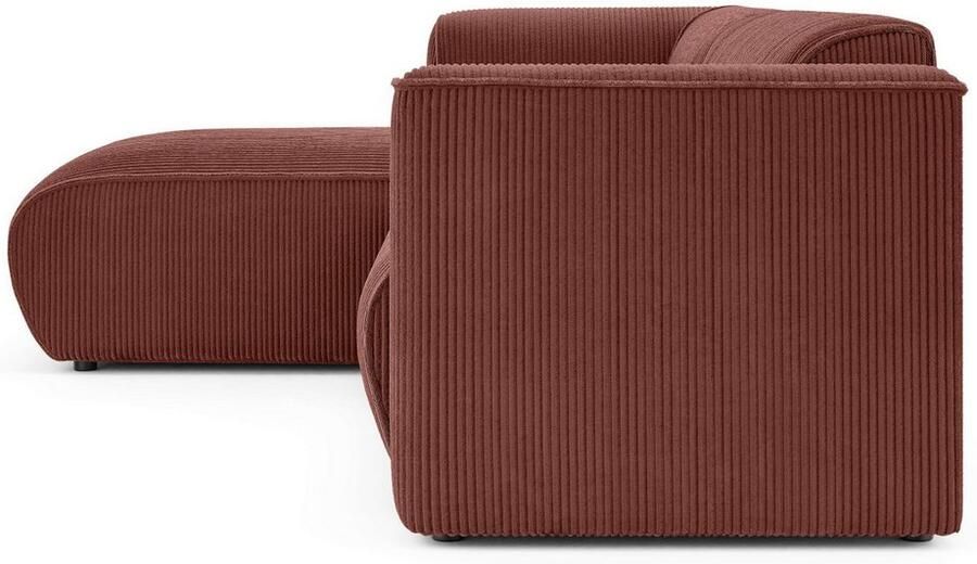 INOSIGN Hoekbank MERID L-vorm (257 cm) tijdloos & stijlvol ontwerp Uitgebreid gepolsterd in cord chenille en structuur