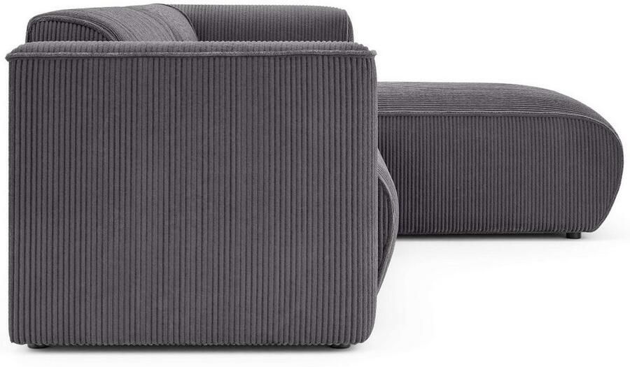 INOSIGN Hoekbank MERID L-vorm (257 cm) tijdloos & stijlvol ontwerp Uitgebreid gepolsterd in cord chenille en structuur