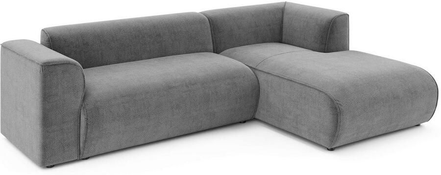 INOSIGN Hoekbank MERID L-vorm (257 cm) tijdloos & stijlvol ontwerp Uitgebreid gepolsterd in cord chenille en structuur - Foto 4