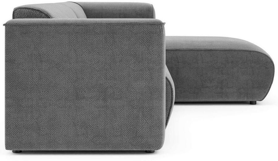 INOSIGN Hoekbank MERID L-vorm (257 cm) tijdloos & stijlvol ontwerp Uitgebreid gepolsterd in cord chenille en structuur