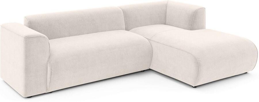 INOSIGN Hoekbank MERID L-vorm (257 cm) tijdloos & stijlvol ontwerp Uitgebreid gepolsterd in cord chenille en structuur - Foto 4