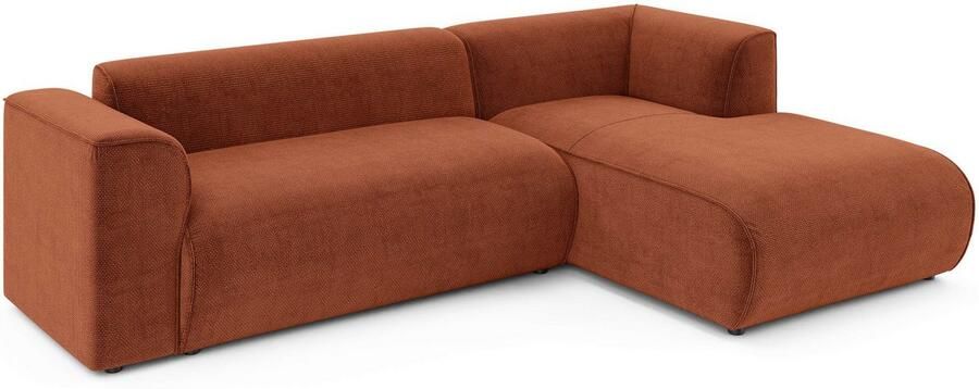 INOSIGN Hoekbank MERID L-vorm (257 cm) tijdloos & stijlvol ontwerp Uitgebreid gepolsterd in cord chenille en structuur - Foto 4