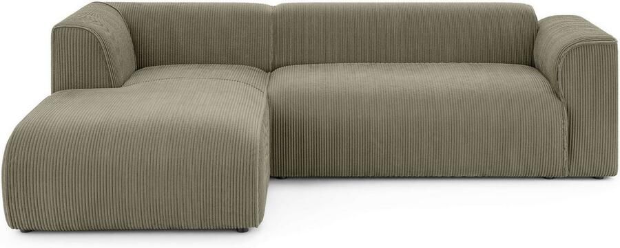 INOSIGN Hoekbank MERID L-vorm (257 cm) tijdloos & stijlvol ontwerp Uitgebreid gepolsterd in cord chenille en structuur - Foto 3
