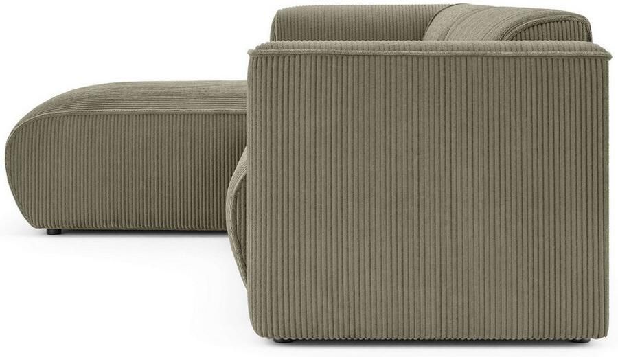 INOSIGN Hoekbank MERID L-vorm (257 cm) tijdloos & stijlvol ontwerp Uitgebreid gepolsterd in cord chenille en structuur