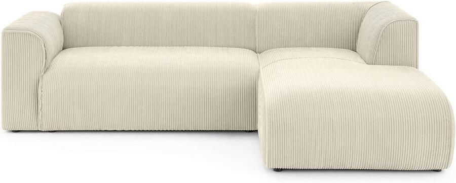 INOSIGN Hoekbank MERID L-vorm (257 cm) tijdloos & stijlvol ontwerp Uitgebreid gepolsterd in cord chenille en structuur - Foto 3