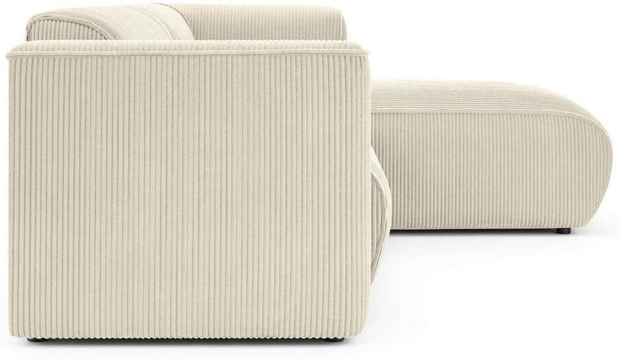 INOSIGN Hoekbank MERID L-vorm (257 cm) tijdloos & stijlvol ontwerp Uitgebreid gepolsterd in cord chenille en structuur