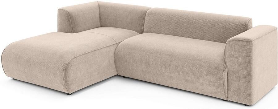 INOSIGN Hoekbank MERID L-vorm (257 cm) tijdloos & stijlvol ontwerp Uitgebreid gepolsterd in cord chenille en structuur - Foto 4