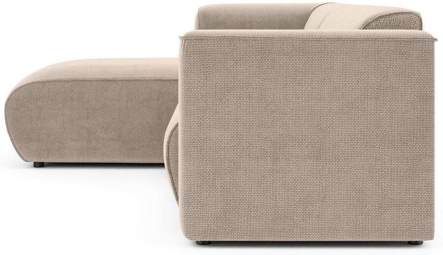 INOSIGN Hoekbank MERID L-vorm (257 cm) tijdloos & stijlvol ontwerp Uitgebreid gepolsterd in cord chenille en structuur