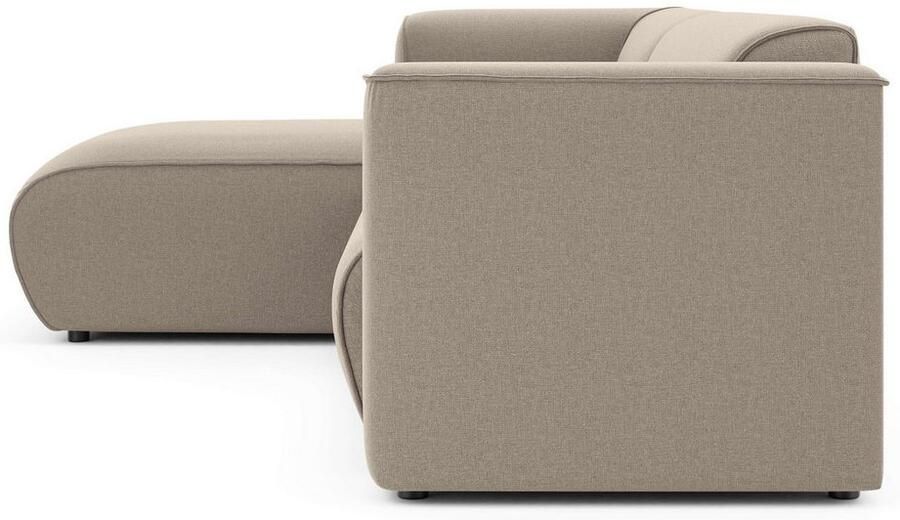 INOSIGN Hoekbank MERID L-vorm (257 cm) tijdloos & stijlvol ontwerp Uitgebreid gepolsterd in cord chenille en structuur