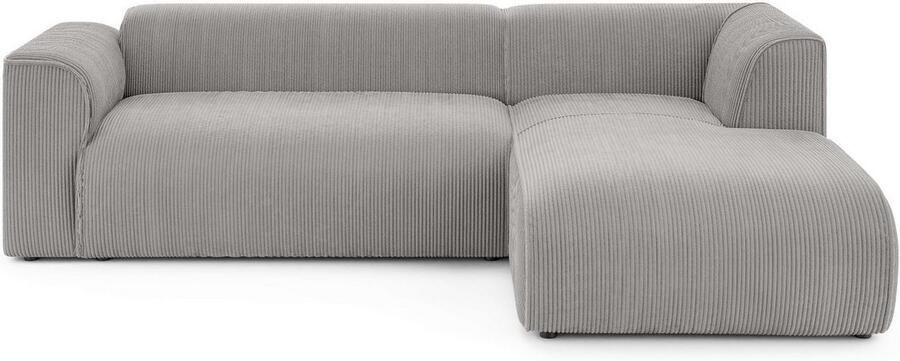 INOSIGN Hoekbank MERID L-vorm (257 cm) tijdloos & stijlvol ontwerp Uitgebreid gepolsterd in cord chenille en structuur - Foto 3