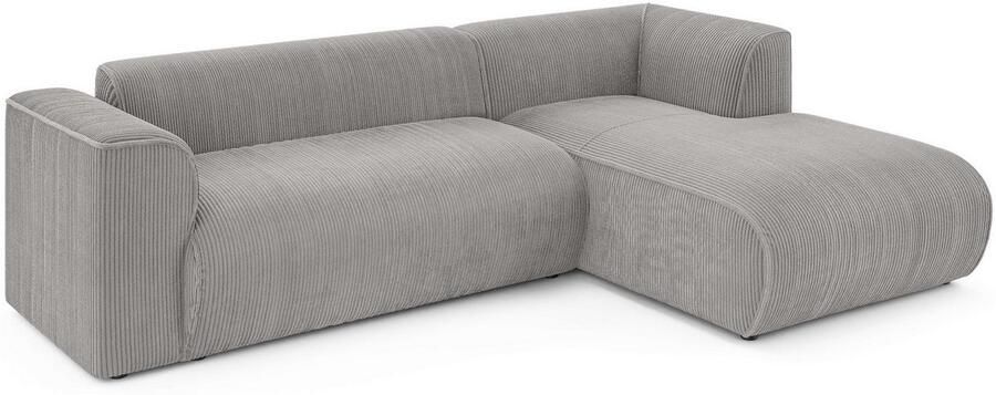 INOSIGN Hoekbank MERID L-vorm (257 cm) tijdloos & stijlvol ontwerp Uitgebreid gepolsterd in cord chenille en structuur - Foto 4