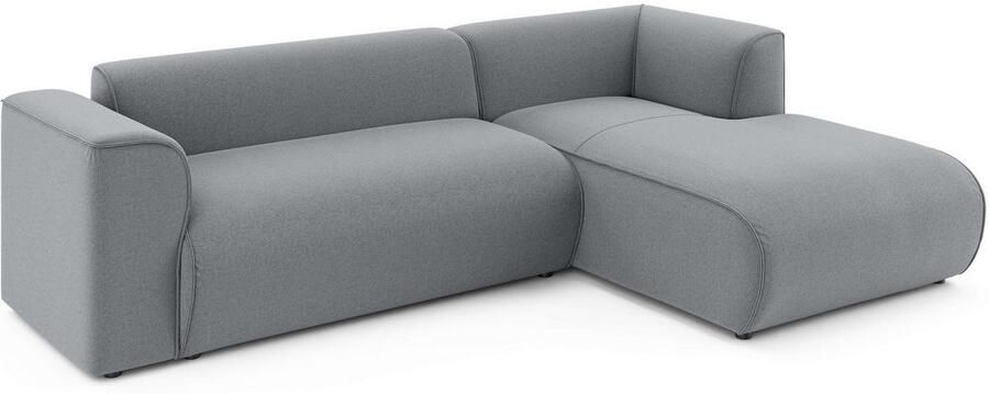 INOSIGN Hoekbank MERID L-vorm (257 cm) tijdloos & stijlvol ontwerp Uitgebreid gepolsterd in cord chenille en structuur - Foto 4