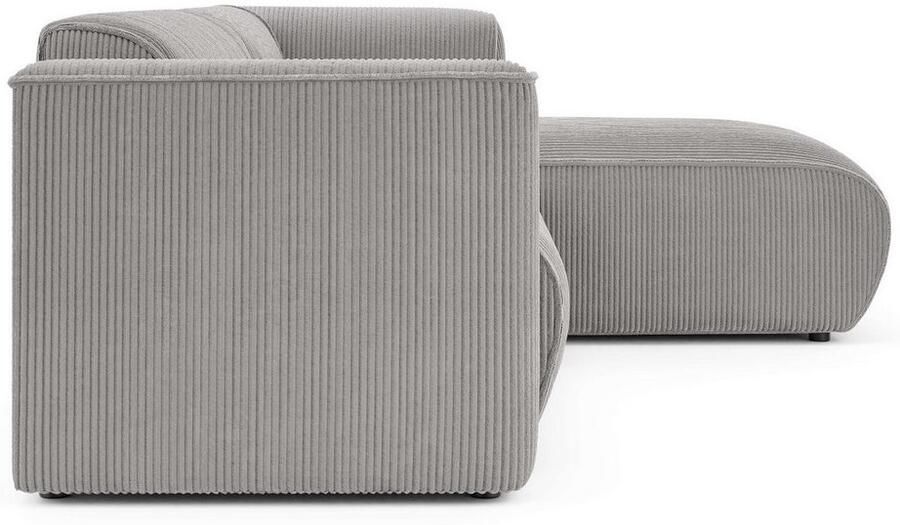 INOSIGN Hoekbank MERID L-vorm (257 cm) tijdloos & stijlvol ontwerp Uitgebreid gepolsterd in cord chenille en structuur