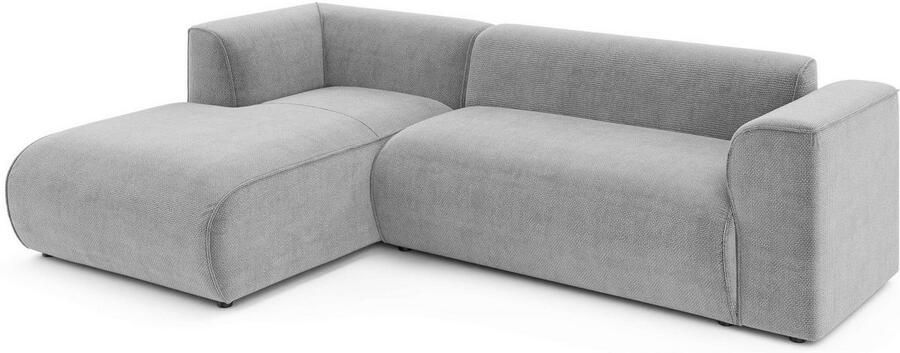 INOSIGN Hoekbank MERID L-vorm (257 cm) tijdloos & stijlvol ontwerp Uitgebreid gepolsterd in cord chenille en structuur - Foto 4