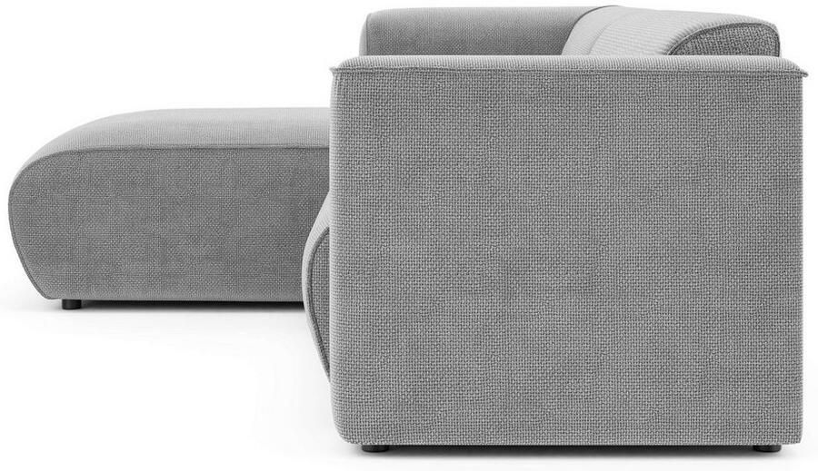 INOSIGN Hoekbank MERID L-vorm (257 cm) tijdloos & stijlvol ontwerp Uitgebreid gepolsterd in cord chenille en structuur