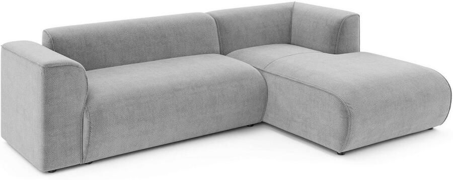 INOSIGN Hoekbank MERID L-vorm (257 cm) tijdloos & stijlvol ontwerp Uitgebreid gepolsterd in cord chenille en structuur - Foto 4