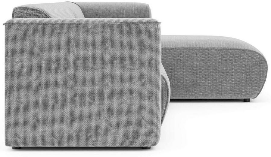 INOSIGN Hoekbank MERID L-vorm (257 cm) tijdloos & stijlvol ontwerp Uitgebreid gepolsterd in cord chenille en structuur