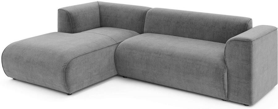 INOSIGN Hoekbank MERID L-vorm (257 cm) tijdloos & stijlvol ontwerp Uitgebreid gepolsterd in cord chenille en structuur - Foto 4