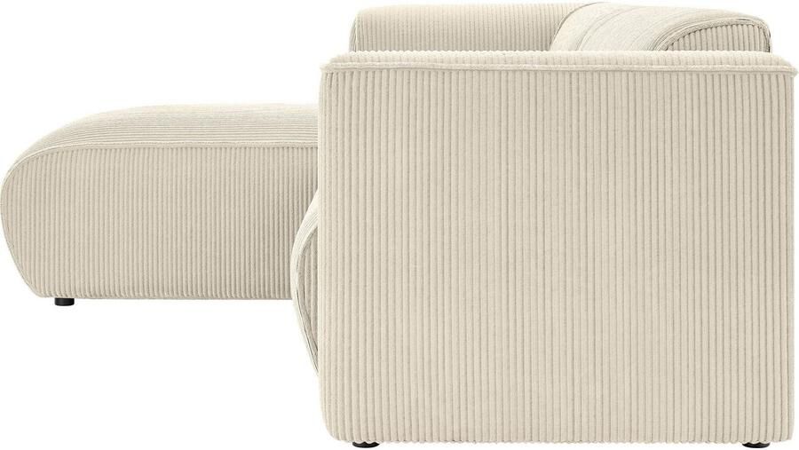 INOSIGN Hoekbank MERID L-vorm (257 cm) tijdloos & stijlvol ontwerp Uitgebreid gepolsterd in cord chenille en structuur