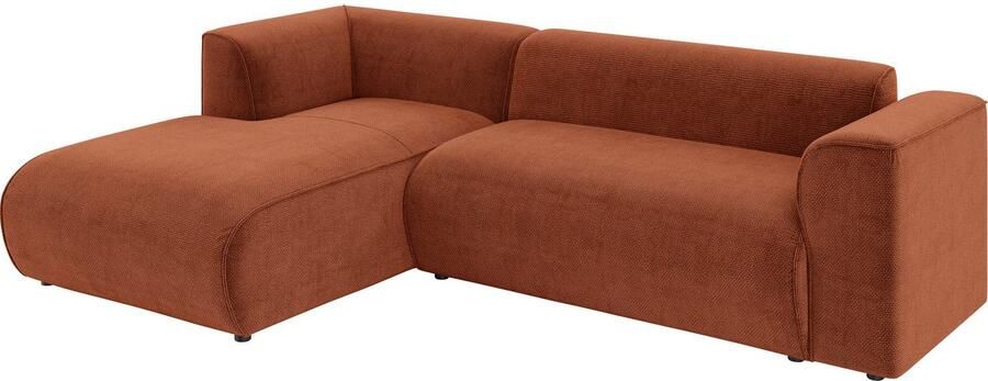 INOSIGN Hoekbank MERID L-vorm (257 cm) tijdloos & stijlvol ontwerp Uitgebreid gepolsterd in cord chenille en structuur - Foto 3