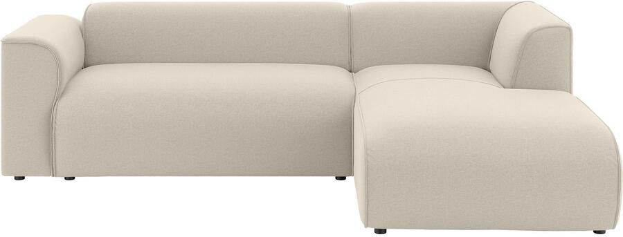 INOSIGN Hoekbank MERID L-vorm (257 cm) tijdloos & stijlvol ontwerp Uitgebreid gepolsterd in cord chenille en structuur - Foto 4