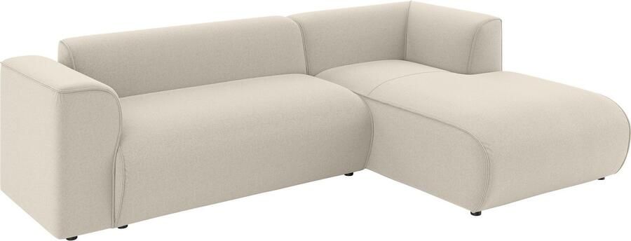 INOSIGN Hoekbank MERID L-vorm (257 cm) tijdloos & stijlvol ontwerp Uitgebreid gepolsterd in cord chenille en structuur - Foto 3