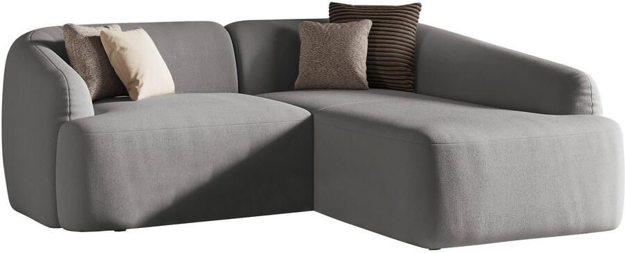 INOSIGN Hoekbank Nergal compacte afmetingen Breedte 216cm organisch design L-vorm Modern ontwerp eenvoudige uitstraling stijlvolle blikvanger in de woonkamer - Foto 4