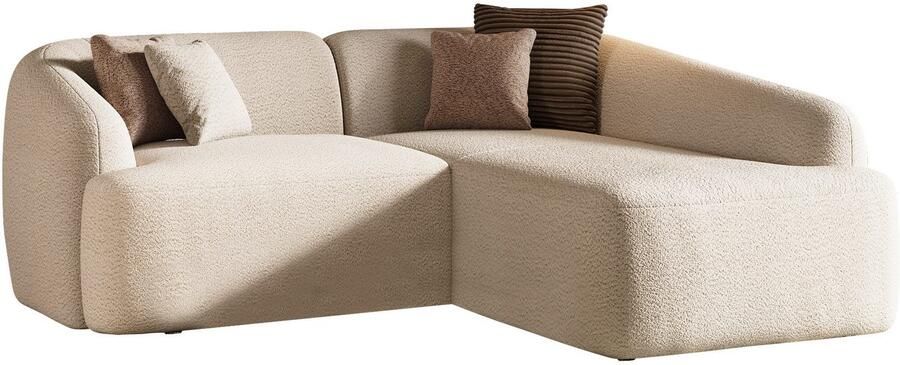 INOSIGN Hoekbank Nergal compacte afmetingen Breedte 216cm organisch design L-vorm Modern ontwerp eenvoudige uitstraling stijlvolle blikvanger in de woonkamer - Foto 5