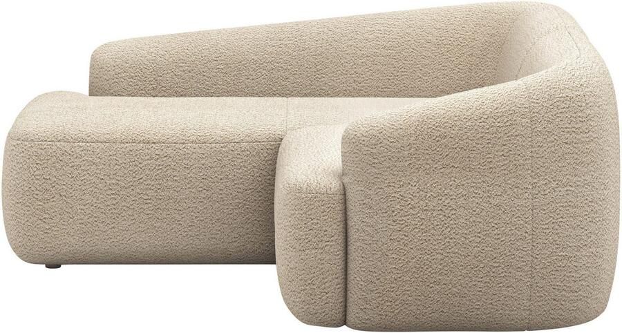 INOSIGN Hoekbank Nergal compacte afmetingen Breedte 216cm organisch design L-vorm Modern ontwerp eenvoudige uitstraling stijlvolle blikvanger in de woonkamer - Foto 2