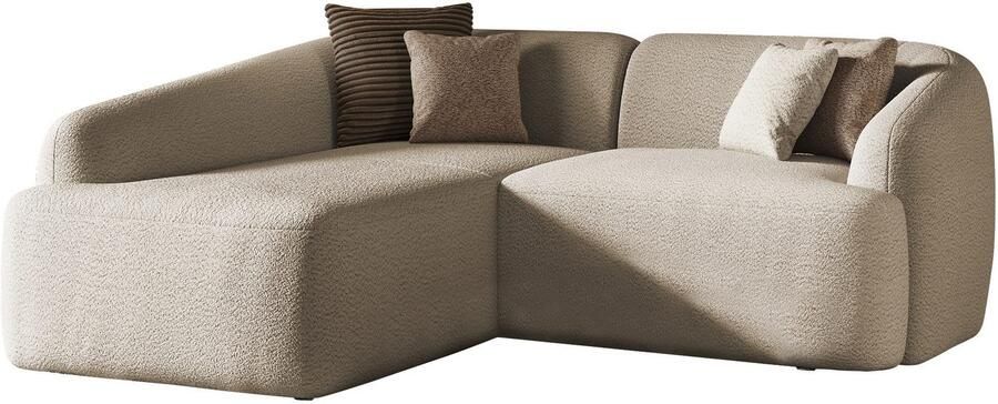 INOSIGN Hoekbank Nergal compacte afmetingen Breedte 216cm organisch design L-vorm Modern ontwerp eenvoudige uitstraling stijlvolle blikvanger in de woonkamer - Foto 4