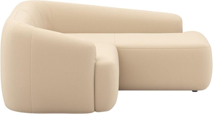 INOSIGN Hoekbank Nergal compacte afmetingen Breedte 216cm organisch design L-vorm Modern ontwerp eenvoudige uitstraling stijlvolle blikvanger in de woonkamer - Foto 2