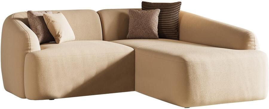 INOSIGN Hoekbank Nergal compacte afmetingen Breedte 216cm organisch design L-vorm Modern ontwerp eenvoudige uitstraling stijlvolle blikvanger in de woonkamer - Foto 4