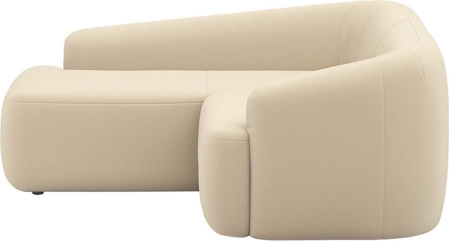 INOSIGN Hoekbank Nergal compacte afmetingen Breedte 216cm organisch design L-vorm Modern ontwerp eenvoudige uitstraling stijlvolle blikvanger in de woonkamer - Foto 2