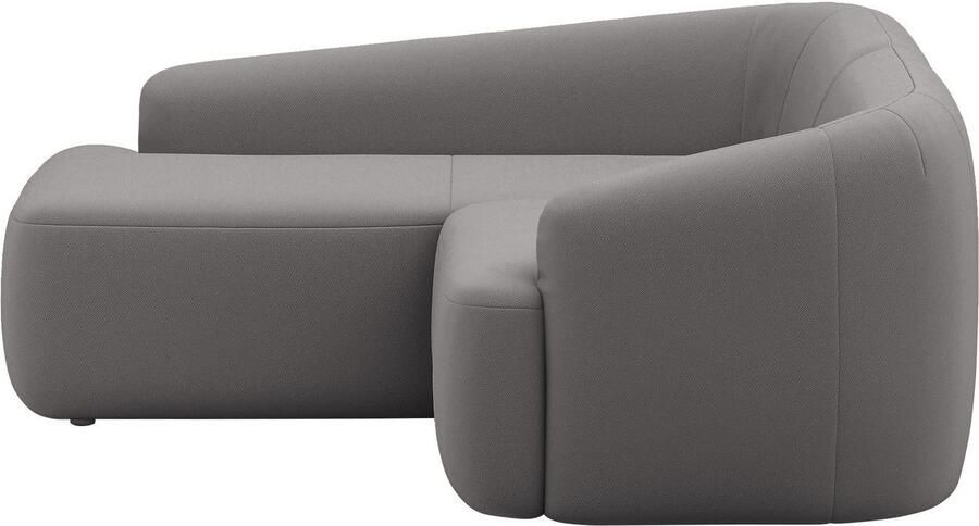 INOSIGN Hoekbank Nergal compacte afmetingen Breedte 216cm organisch design L-vorm Modern ontwerp eenvoudige uitstraling stijlvolle blikvanger in de woonkamer - Foto 2