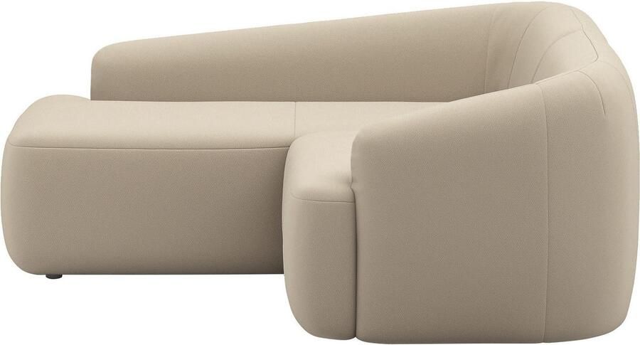 INOSIGN Hoekbank Nergal compacte afmetingen Breedte 216cm organisch design L-vorm Modern ontwerp eenvoudige uitstraling stijlvolle blikvanger in de woonkamer - Foto 2