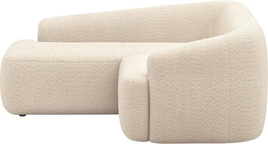 INOSIGN Hoekbank Nergal compacte afmetingen Breedte 216cm organisch design L-vorm Modern ontwerp eenvoudige uitstraling stijlvolle blikvanger in de woonkamer - Foto 3