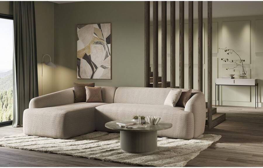 INOSIGN Hoekbank Nergal organisch design Breedte 296cm L-vorm Modern ontwerp eenvoudige uitstraling stijlvolle blikvanger in de woonkamer