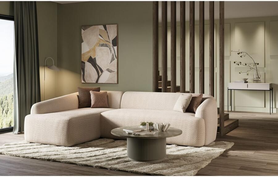 INOSIGN Hoekbank Nergal organisch design Breedte 296cm L-vorm Modern ontwerp eenvoudige uitstraling stijlvolle blikvanger in de woonkamer