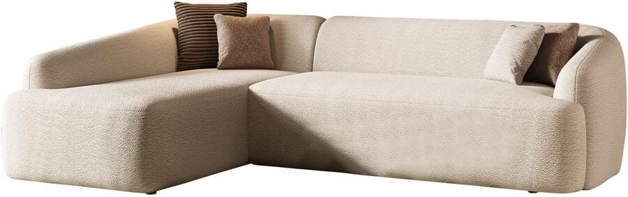 INOSIGN Hoekbank Nergal organisch design Breedte 296cm L-vorm Modern ontwerp eenvoudige uitstraling stijlvolle blikvanger in de woonkamer - Foto 4