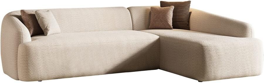 INOSIGN Hoekbank Nergal organisch design Breedte 296cm L-vorm Modern ontwerp eenvoudige uitstraling stijlvolle blikvanger in de woonkamer - Foto 4